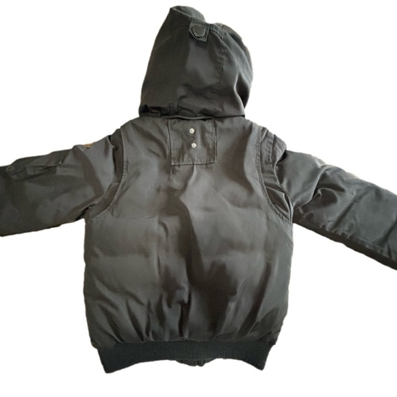 Roots duck down & feather filled bomber jacket with hood black size XS - Picture 2 of 15